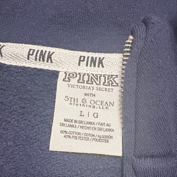 Navy Half-Zip Sweatshirt with White Accents - Picture 6 of 6